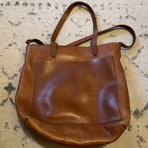 Madewell Ziptop Transport Tote Medium English Saddle